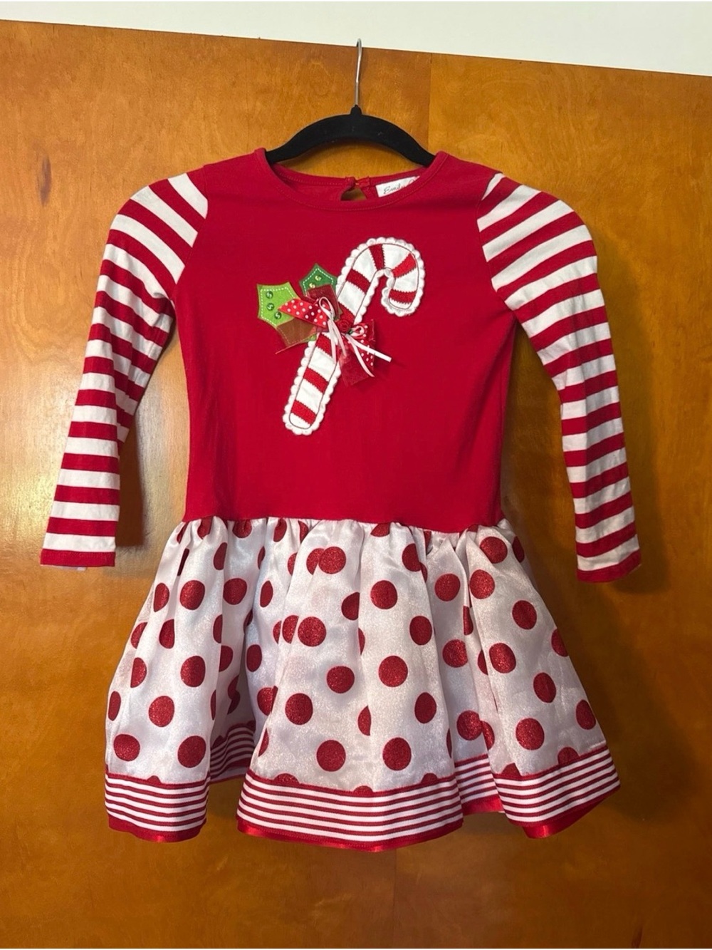 Emily Rose Red and White Candy Cane Polka Dot Dress
